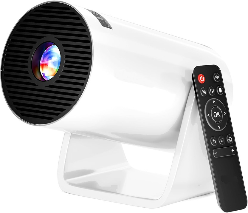 AVIER HY300 1GB/8GB, HD Android 11 Projector WiFi 6/BT 5.0 180° Rotation Auto Keystone (4500 lm / 1 Speaker / Wireless / Remote Controller) Portable Projector(White)