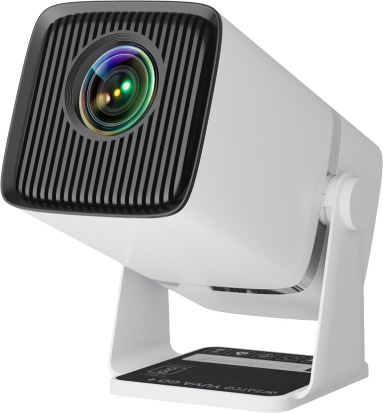 AUTOESSENCE HY300PRO+ | 4K Support Android Projector | Native 720p | Freestyle WiFi Miracast (4500 lm) Portable Projector(White)
