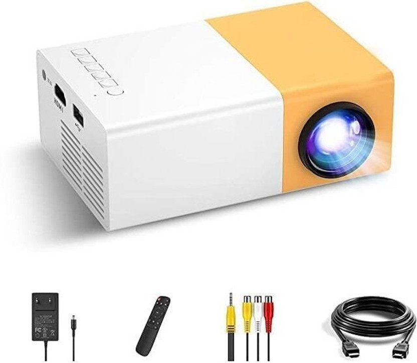 Esta Mini LED Portable Projector for Home Theater for Mobile, Laptop & TV Stick (15 lm) Portable Projector(Yellow)