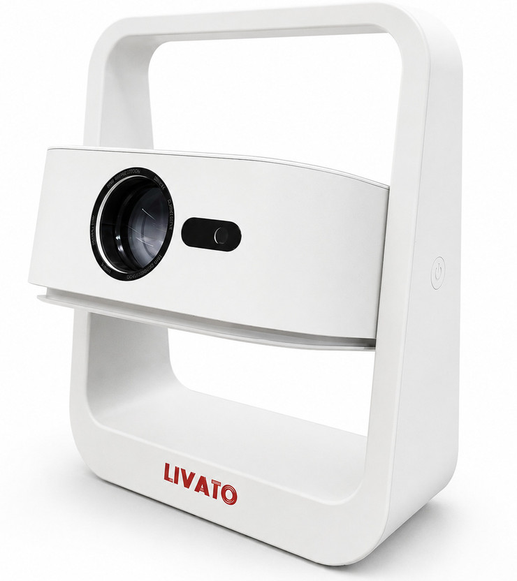Livato T5 Max Android 13 Support 4K Native Full HD Wifi BT Freestyle (8000 lm / 1 Speaker / Remote Controller) Portable Projector(White)