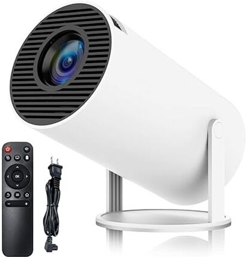 Steepify Smart Mini Projector with Android 11 | Native 720P HD Projector (4500 lm / 1 Speaker / Wireless / Remote Controller) Portable Projector(White)