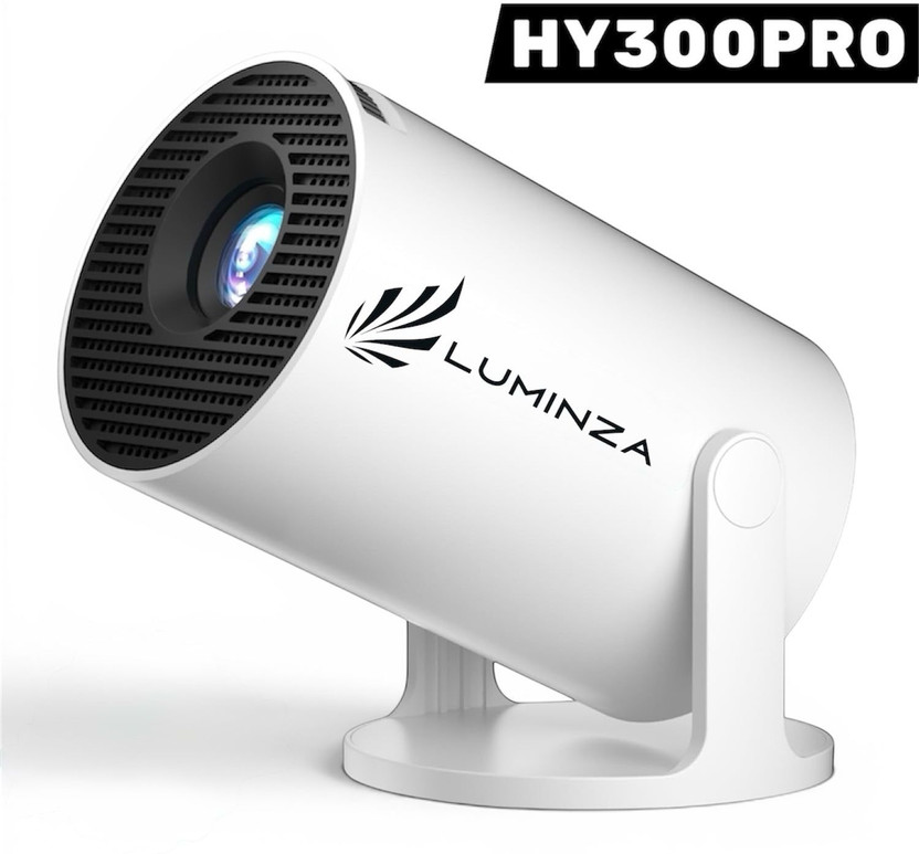 LUMINZA Smart 4K Projector, Android 11, 1080P, WiFi, Bluetooth, 150" Display (3500 lm / 1 Speaker / Wireless / Remote Controller) Portable Projector(Wight)