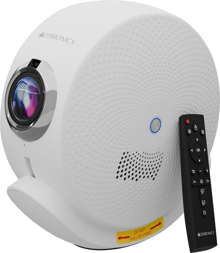 ZEBRONICS Zeb-Pixaplay 38 (12000 lm / 1 Speaker / Wireless / Remote Controller) Portable with 1080p FHD Support, Auto Focus & Auto Keystone Adaptation, Smart LED Projector, Built-in Apps, Screen Mirroring Projector(White)