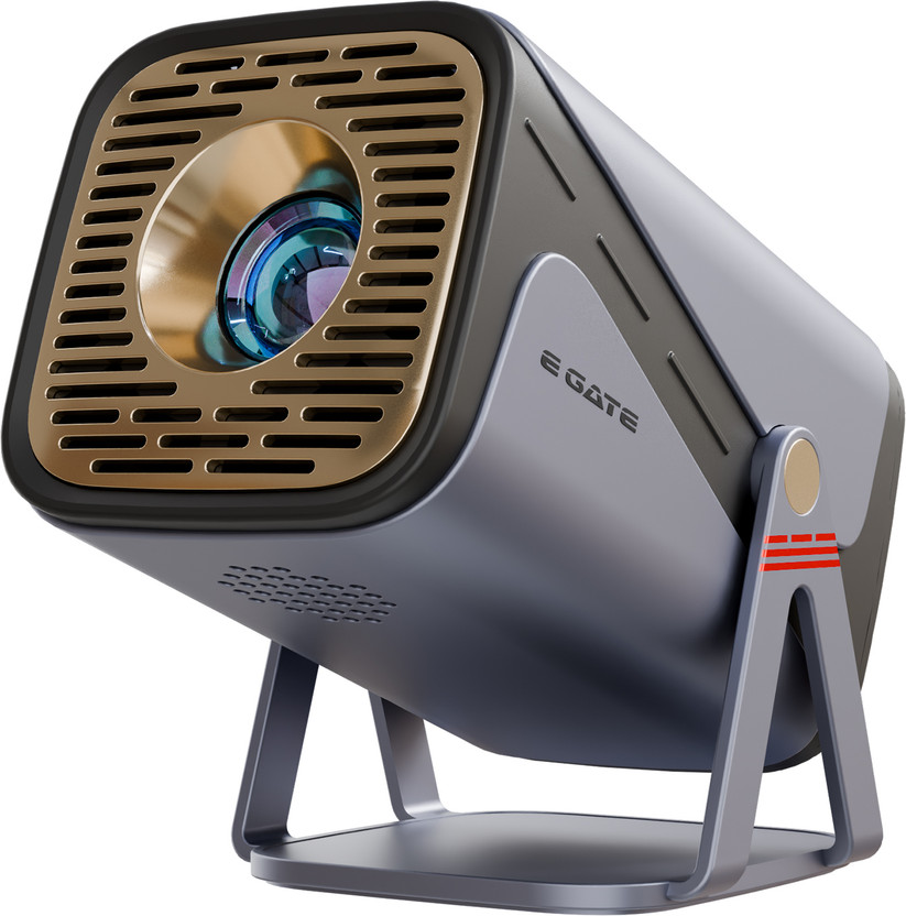 Egate Atom 3X Air (7000 lm / 1 Speaker / Wireless / Remote Controller) Portable Projector(Black)