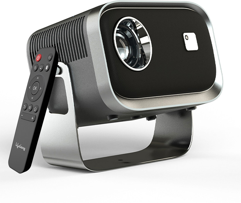 Lifelong Minipix (3500 lm) Portable Android 720p HD Native with 4K, Upto 120-inch Display, Inbuilt Speaker, Bluetooth, Wi-Fi, Smart Apps Support like Netflix, Prime, Youtube Smart Home Projector(Black)