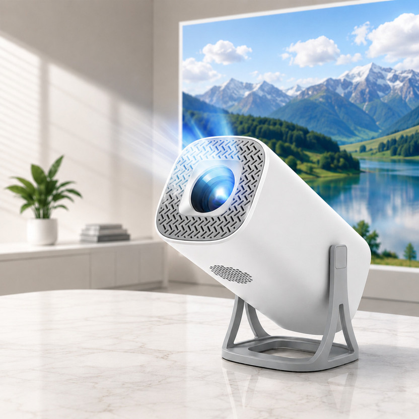 RV RV Enterprises 1080P 4K Support, Android 11 Projector, Wi-Fi, 3X Brighter, 2.4G & 5G Projector (10000 lm / 1 Speaker / Wireless / Remote Controller) Portable Projector(White) - Flipkart Deal