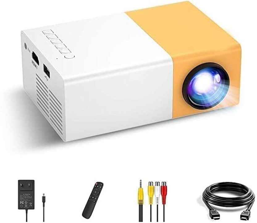 Tech Fuel 1080P Portable LED Projector 3300 Lumens Home Theater Projector (400 lm / Remote Controller) Portable Projector(Yellow)