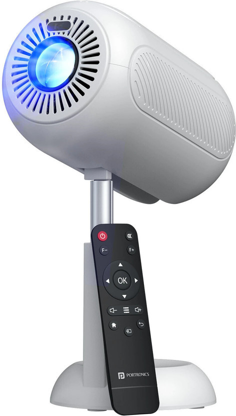 Portronics BEEM 540 4K Ultra HD Support, 4000 Lumens, Wi-Fi, Bluetooth, 720p Native (4000 lm) Portable Projector(White)