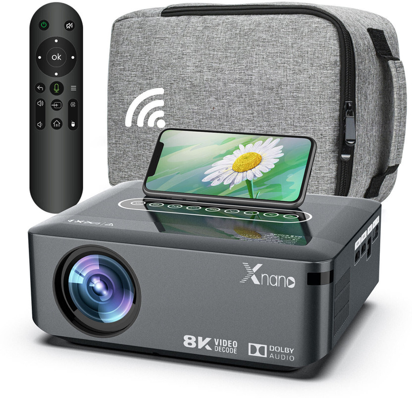 pixelpro X1 Android 9.0 FullHD 2.4G/5G WiFi BT5.0 4K 8K Support Voice Control Remote (12000 lm / 1 Speaker / Wireless / Remote Controller) Projector(Grey)