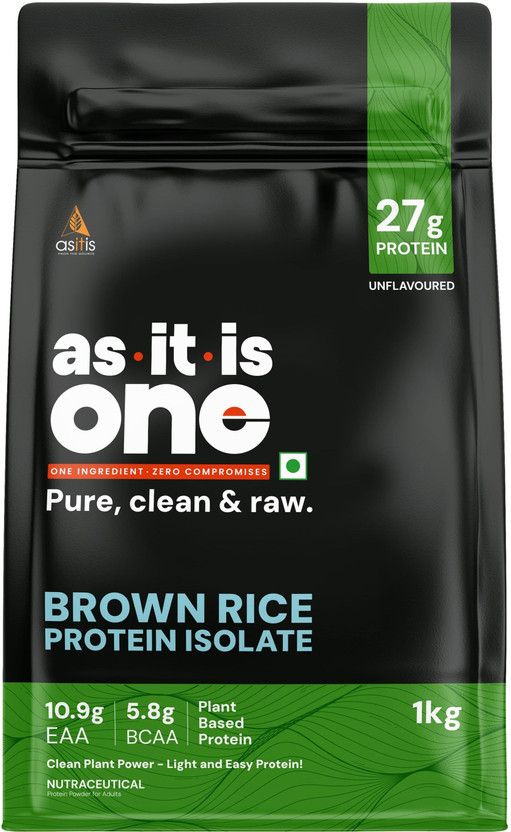 AS-IT-IS Nutrition One Brown Rice -Muscle Recovery & Growth, Clean Single Ingredient Plant-Based Protein(1 kg, unflavored)