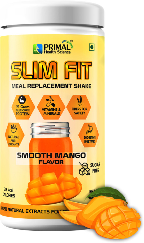 PRIMAL PRIMAL HEALTH SCIENCE Sugar Free Slim Shake | Healthy Meal Replacement Protein Powder Fibers Vitamins Protein Shake(400 g, SMOOTH MANGO) - Flipkart Deal