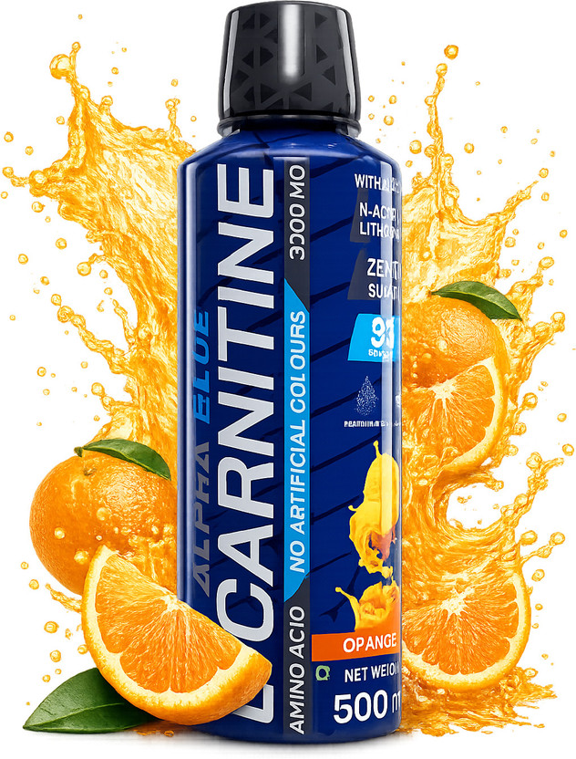 ALPHABLUE Liquid L-Carnitine With Added N-Acetyl, L-Tyrosine | 3000mg- Amino Acid EAA (Essential Amino Acids)(500 ml, Orange)