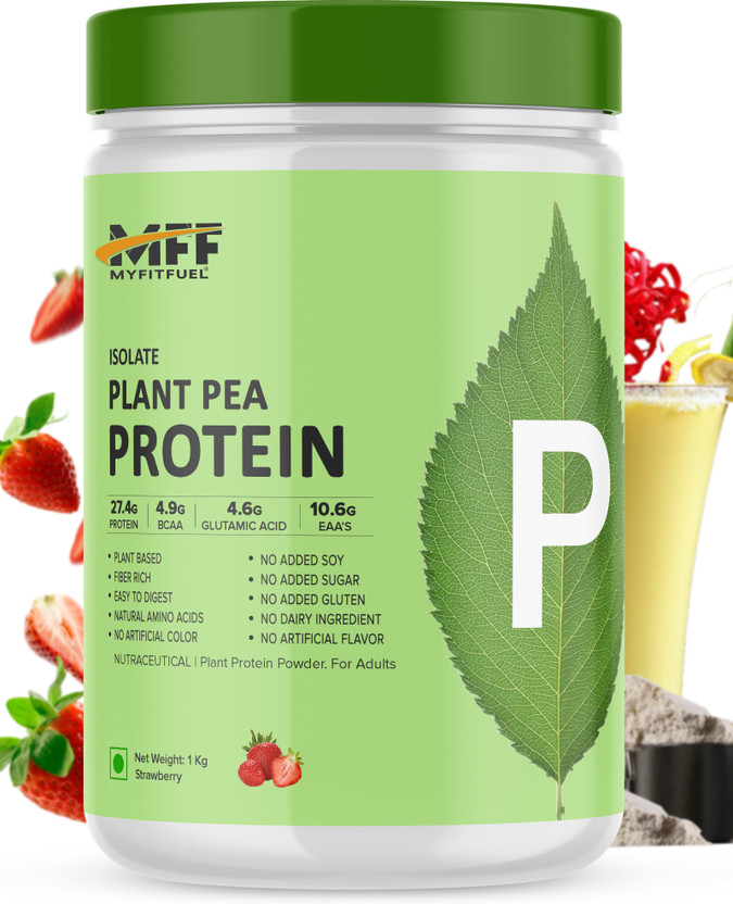 MyFitFuel MFF Plant Pea Protein 1 Kg (2.2 lbs) Strawberry Burst Plant-Based Protein(1 kg, Strawberry Burst)