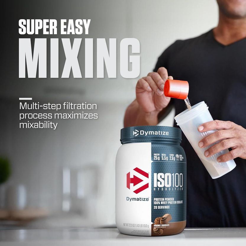 ISO100 Hydrolyzed Protein Powder, 100% Whey Isolate Protein, 25g of Protein, Whey Protein 4