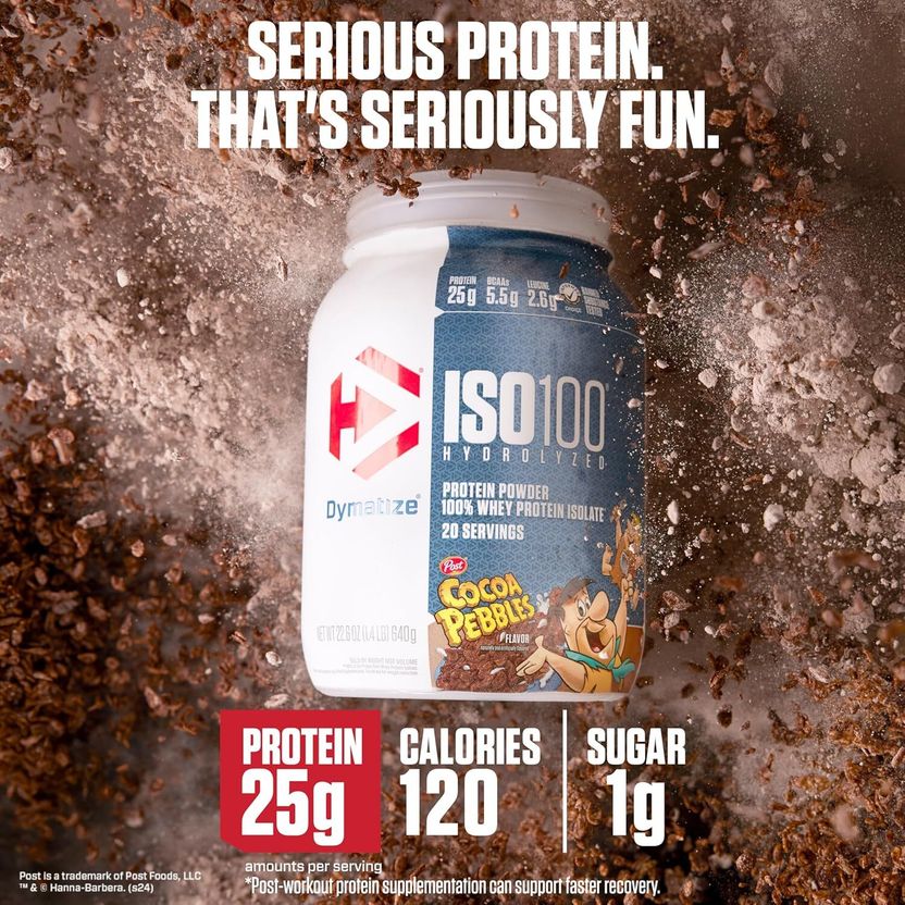ISO100 Hydrolyzed Protein Powder, 100% Whey Isolate Protein, 25g of Protein, Whey Protein 4