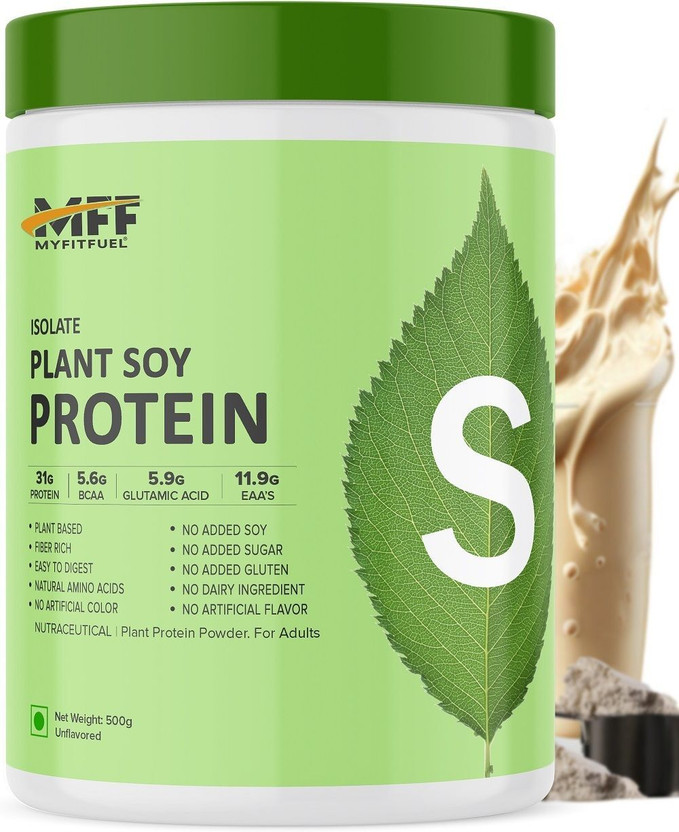 MyFitFuel MFF Soy Protein Isolate 90 - (1.1 lbs) Plant-Based Protein(500 g, Unflavored)