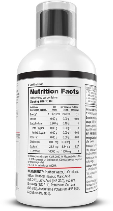 L-Carnitine 1500mg |30 Servings EAA (Essential Amino Acids) 3