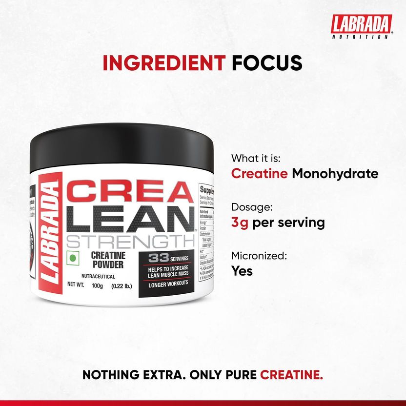 CreaLean� Unflavoured |Strength Creatine Powder | 0 Sugar | 33 Servings Creatine 4