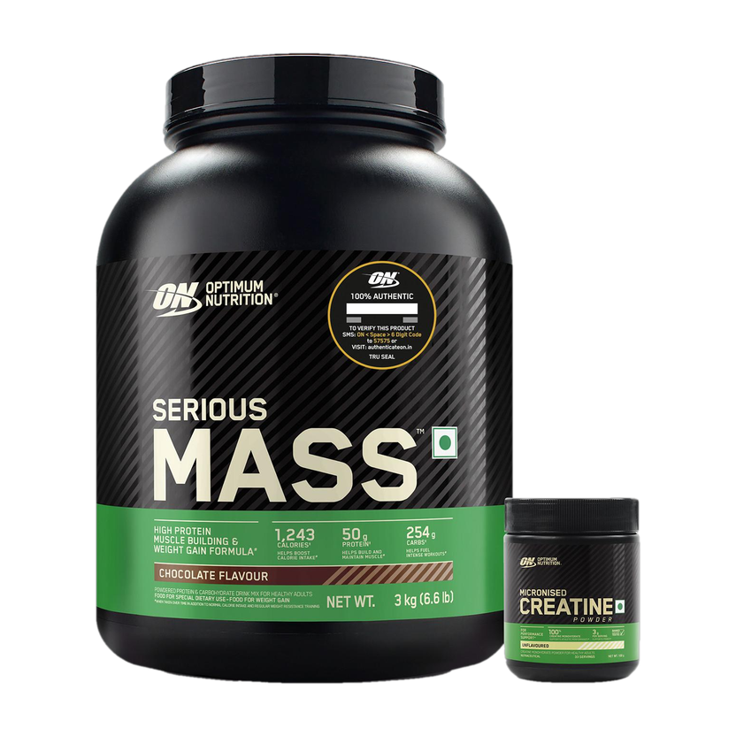 Optimum Nutrition (ON) Serious Weight Gainers/Mass Gainers(3100 g, Chocolate)