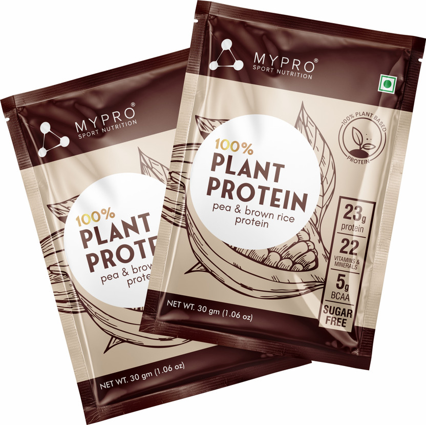 Mypro Sport Nutrition Plant Protein Pea&Brown Rice Protein Plant Based Vegan Protein Supplement-Sachet Plant-Based Protein(10 No, Chocolate)