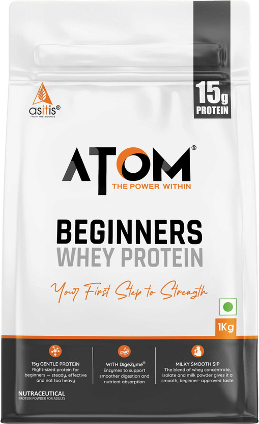 AS-IT-IS Nutrition ATOM Beginners Whey Protein(1 kg, Choco Hazel Fusion)