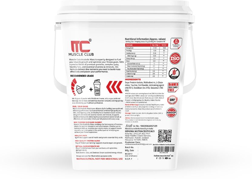 Anabolic Mass Gainer High-Calorie Weight Gainer with Protein Pista Kulfi Flavor Weight Gainers/Mass Gainers 2