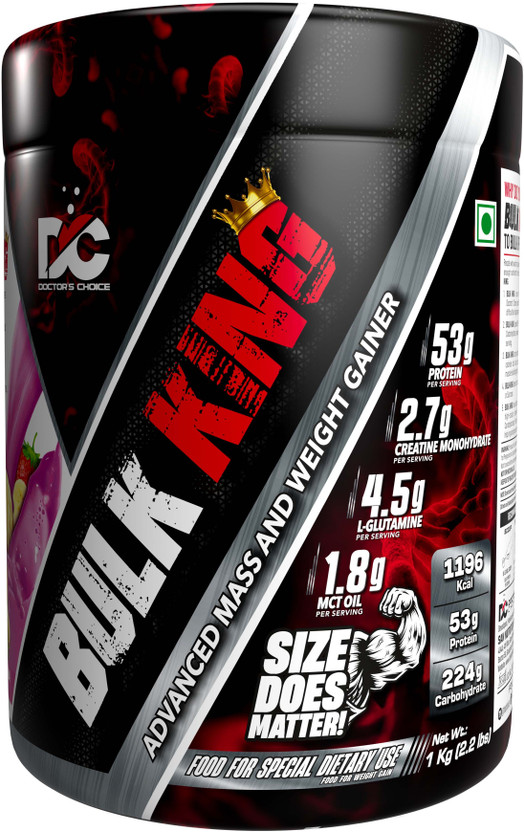 DOCTOR'S CHOICE Bulk King Advanced Weight Gainers/Mass Gainers(1000 g, Strawberry Banana)