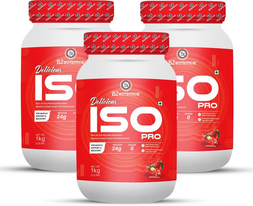B2 Nutrition ISO Pro1Kg Pack of 3 Whey Protein Price in India Buy B2
