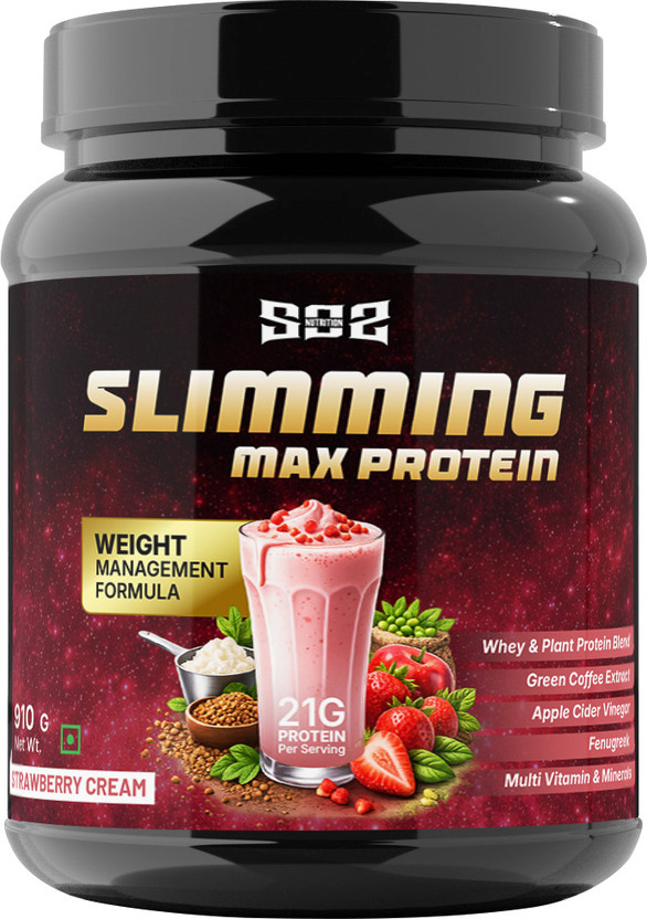 SOS Nutrition Women Weight Loss Whey Protein(1 kg, Strawberry)