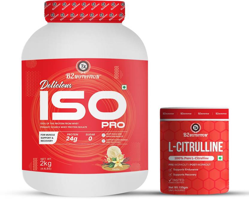 B2 Nutrition ISO Pro1Kg & Citrulline Combo Pack Whey Protein Price in