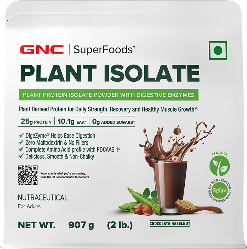 GNC Superfoods Plant Isolate Plant-Based Protein(0.9 kg, Chocolate)