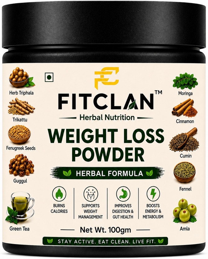 FITCLAN FITCLAN Weight Loss Powder | Herbal Weight Management & Energy Support Formula Plant-Based Protein(100 g, Plain) - Flipkart Deal