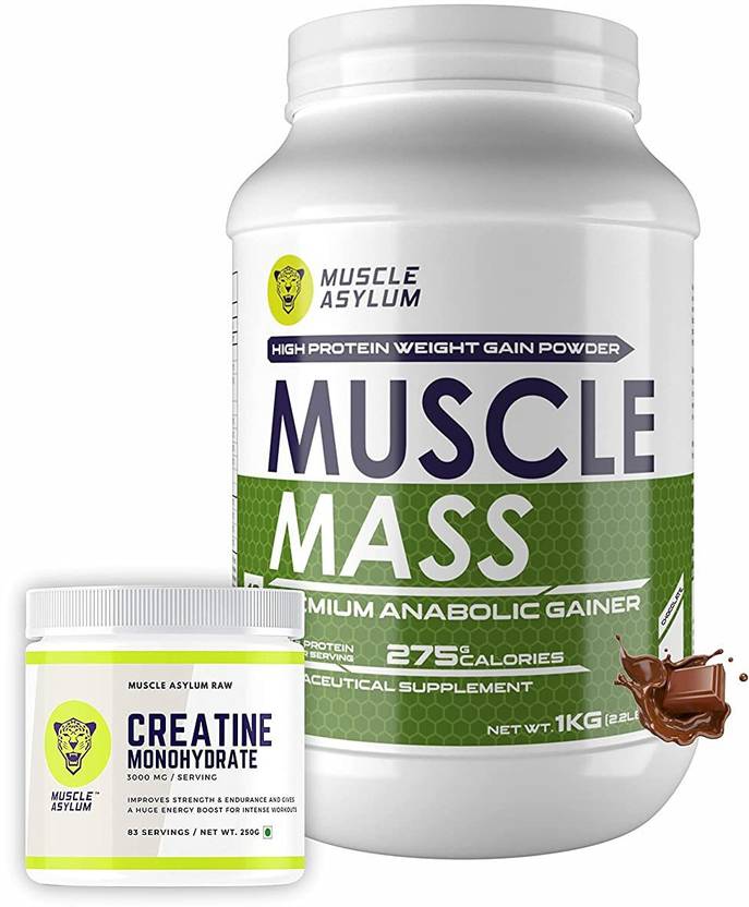 Muscle Asylum Muscle Mass Anabolic Gainer & Creatine Monohydrate Powder