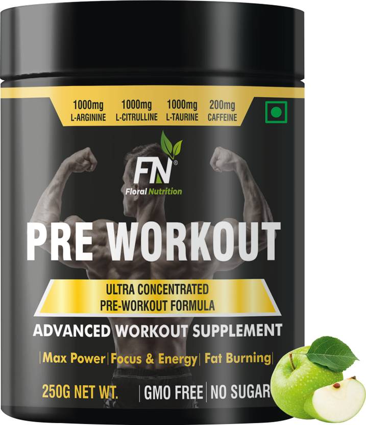 Floral Nutrition Pre Workout Amino Acid Energy Drink for Power, Stamina