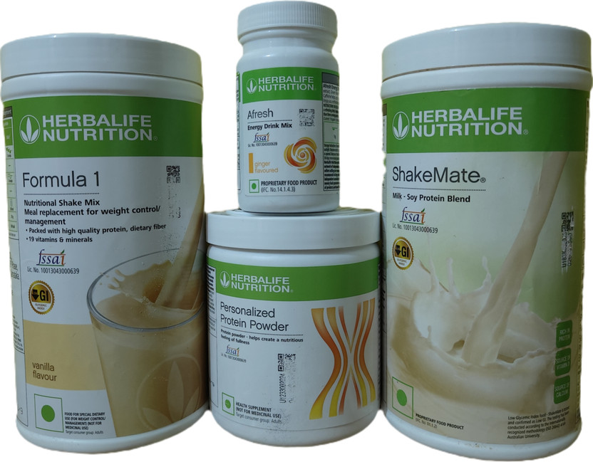 HERBALIFE HERBALIFE WEIGHT LOSS COMBO NUTRITION VANILLA SHAKE SHAKEMATE PROTEIN 200GM AFRESH GINGER Nutrition Bars(4 g, vanilla shake, shakemate, Milk, afresh ginger, ppp200gm) - Flipkart Deal