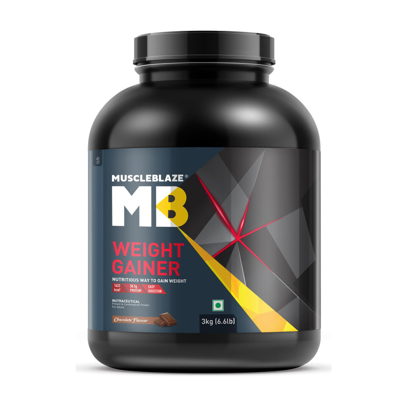 MUSCLEBLAZE with Added Digezyme Weight Gainers/Mass Gainers(3 kg, Chocolate)