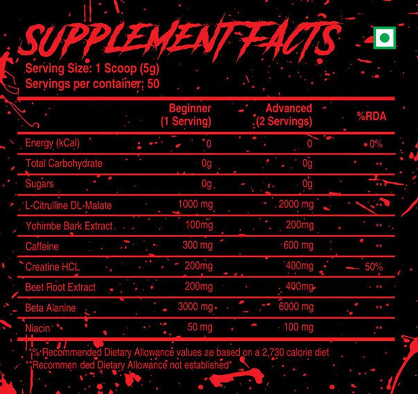 Blood Shower Preworkout, 50 Servings Pre Workout 2