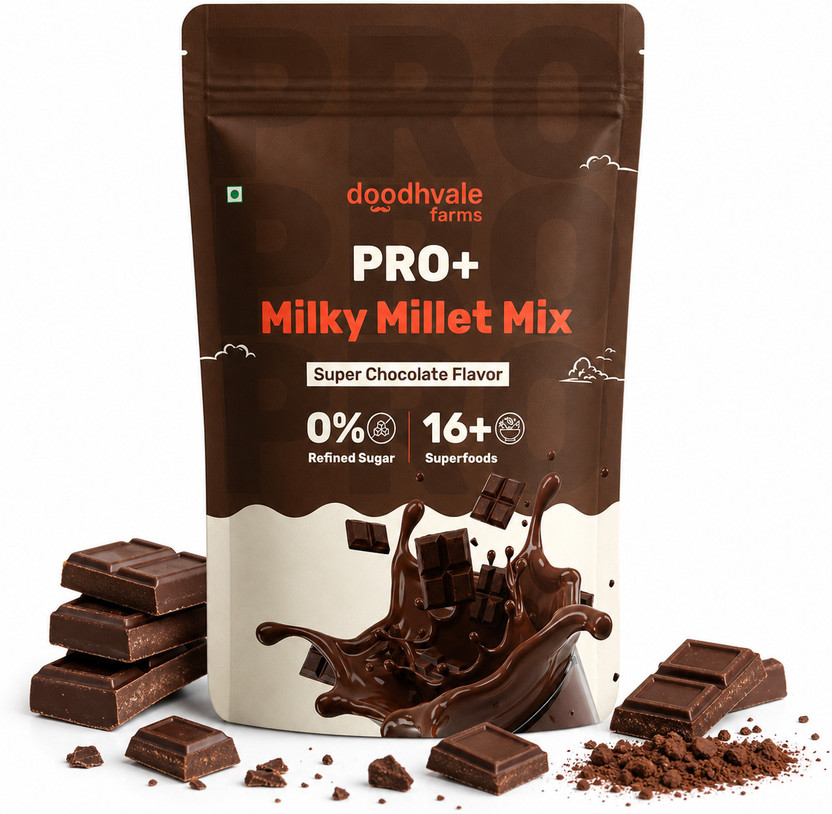 Doodhvale farms PRO+ Milky Millet Mix, Super Chocolate Flavor Whey Protein(200 g, Super Chocolate)