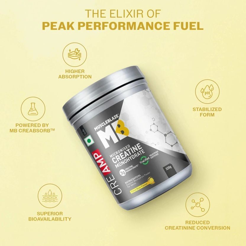 Micronised Creatine Monohydrate CreAMP Powder, Trustified Certified Creatine 3