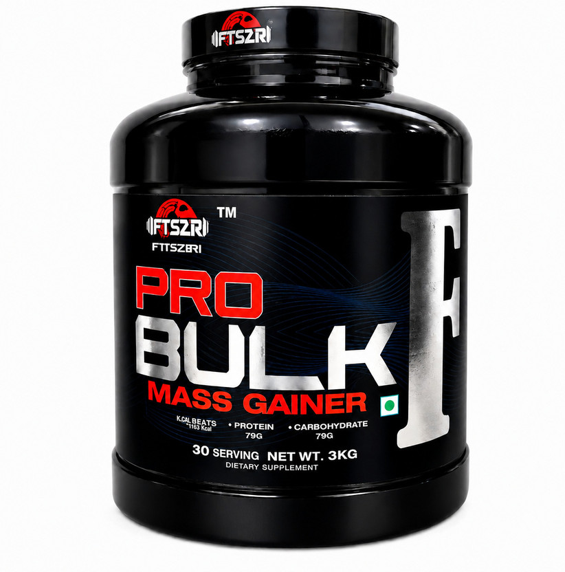 fitszer Pro Bulk Mass Gainer Strawberry 3Kg Weight Gainers/Mass Gainers(3 kg, strawberry)