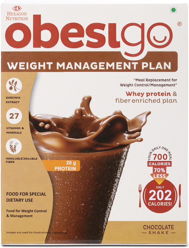 Obesigo Obesigo Meal Replacement and Weight Management Plan - Box of 7 Sachets - Chocolate Flavor- Whey Protein(350 g, Chocolate) - Flipkart Deal