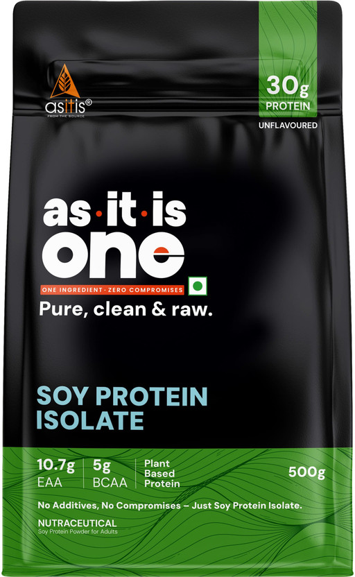 AS-IT-IS AS-IT-IS Nutrition One Soy Isolate Plant-Based Protein(500 g, unflavored) - Flipkart Deal