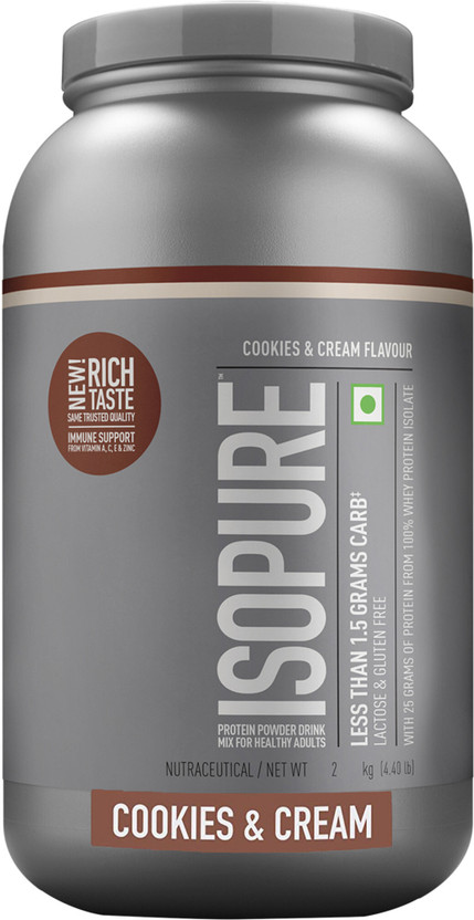 Isopure Isolate Powder with Vitamins for Immune Support Whey Protein(2 kg, Cookies and Cream)