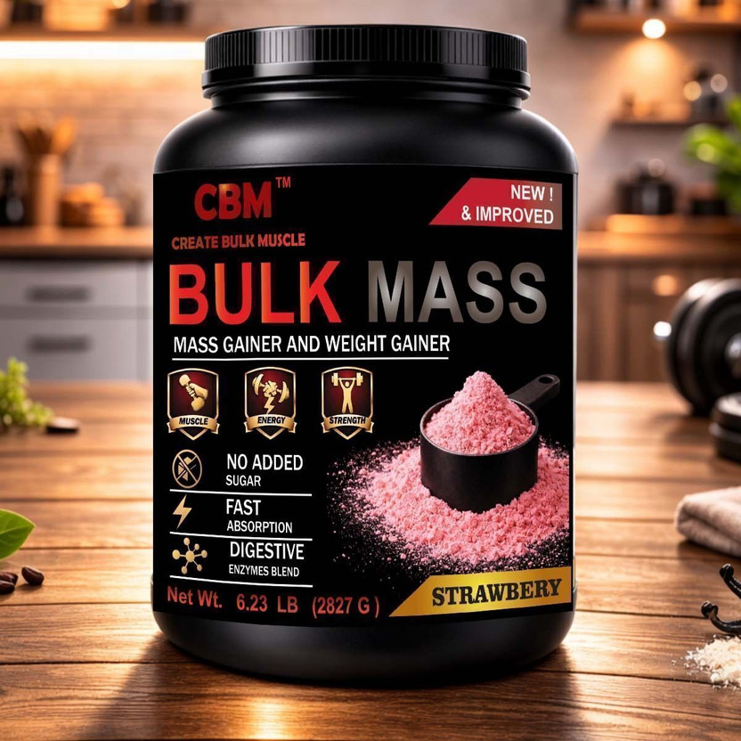 CBM Weight gainer BULK MASS STRAWBERRY 2.827KG NEW IMPROVED Weight Gainers/Mass Gainers(2827 g, STRAWBERRY)