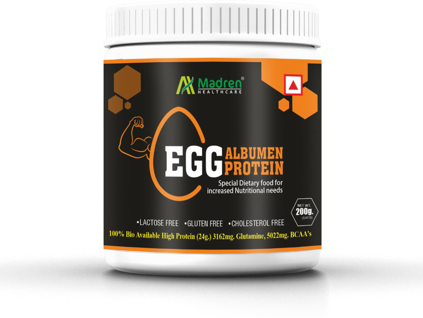 Madren Healthcare Egg White Albumen Protein Powder Egg Protein(200 g, Unflavored)