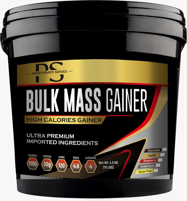 PERFORMER SERIES Bulk Mass Gainer for Bulk gain 1kg (Dutch chocolate) Weight Gainers/Mass Gainers(4.5 kg, strawberry)