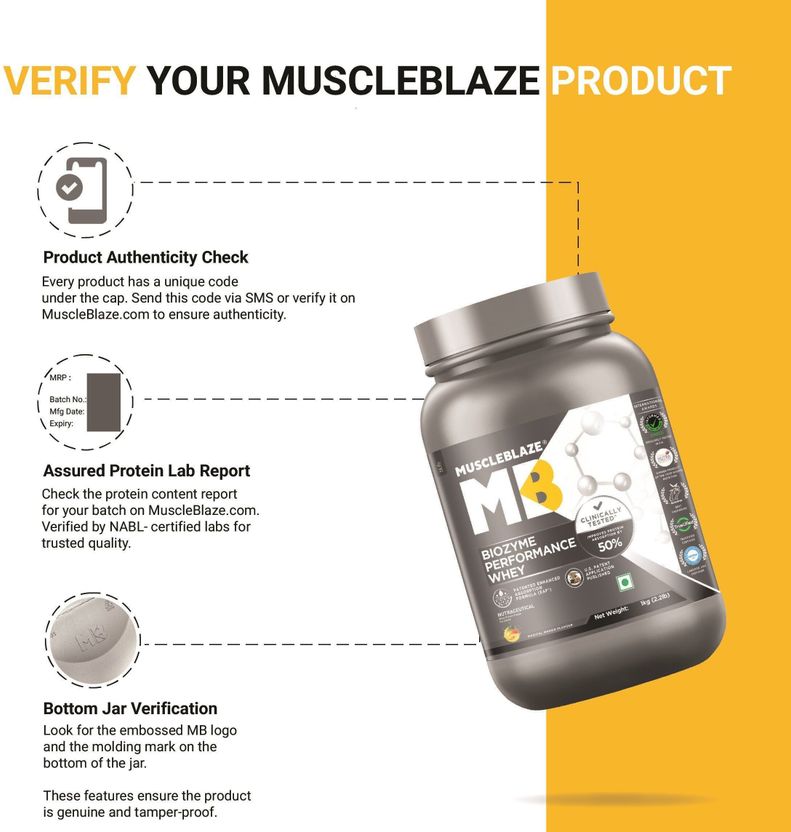 Biozyme Performance Whey Protein Powder, 25g Protein Per Scoop Whey Protein 4