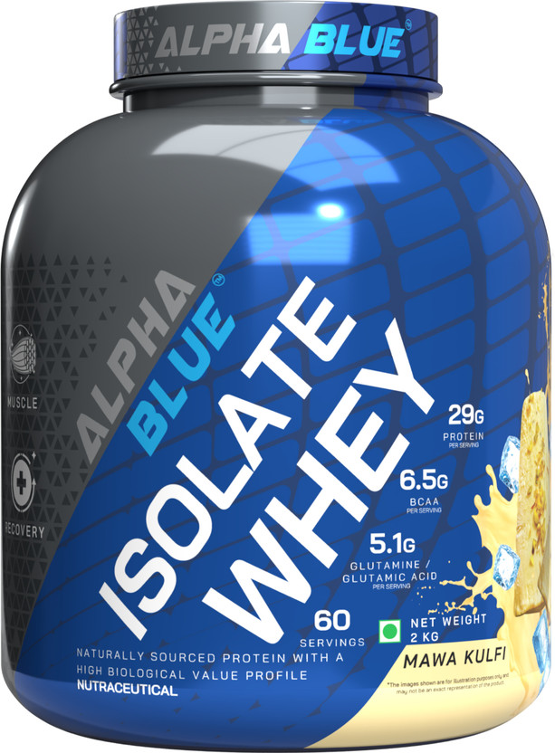 ALPHABLUE Isolate Whey Protein | Nature’s Highest Biological Value Protein Source Whey Protein(2 kg, Mawa Kulfi)