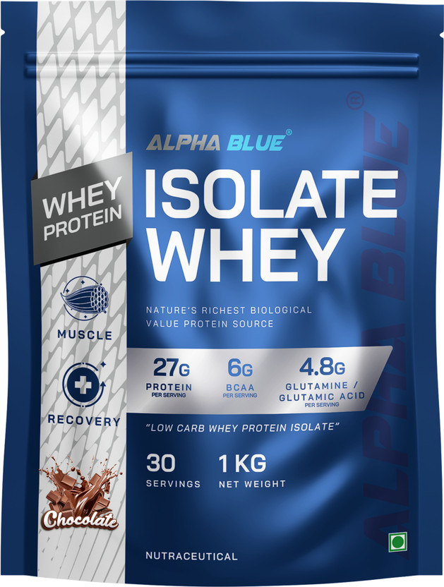 ALPHABLUE Isolate Whey Protein | Nature’s Highest Biological Value Protein Source Whey Protein(1 kg, CHOCOLATE)