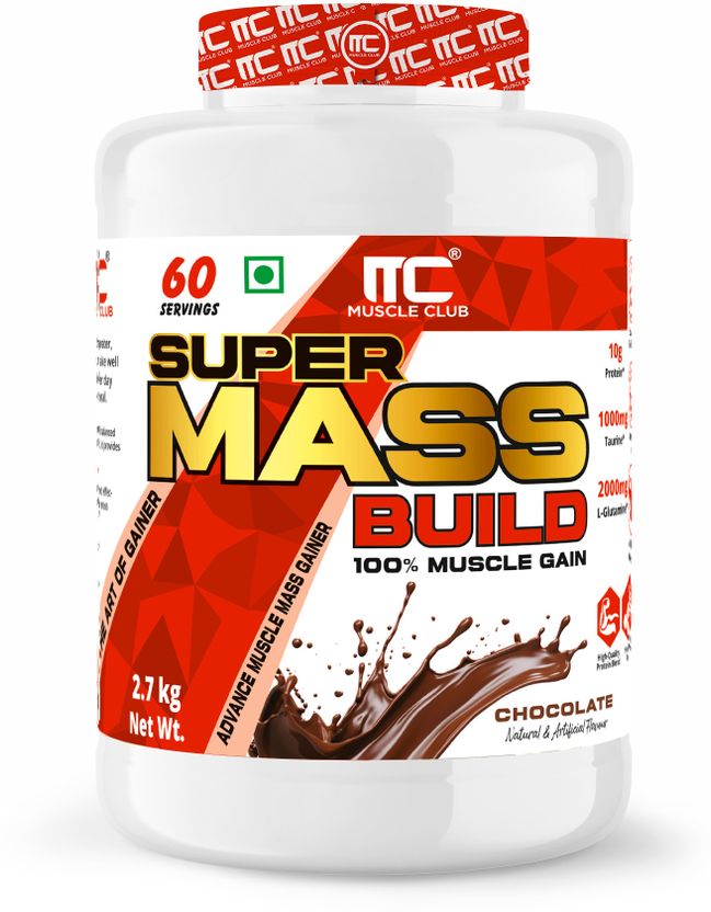 Super Mass Build Whey Protein Mass Gainer Chocolate Flavor Weight Gainers/Mass Gainers
